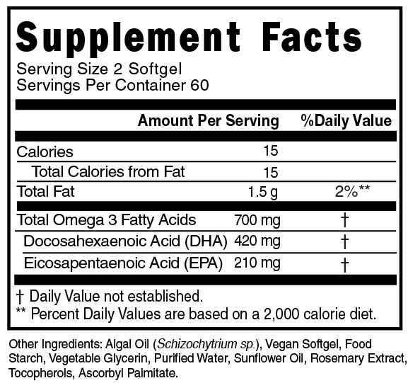 Algal Oil – Life’s Omega Softgels - Supplement
